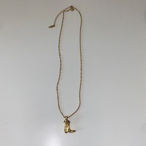 gold cowboy boot necklace